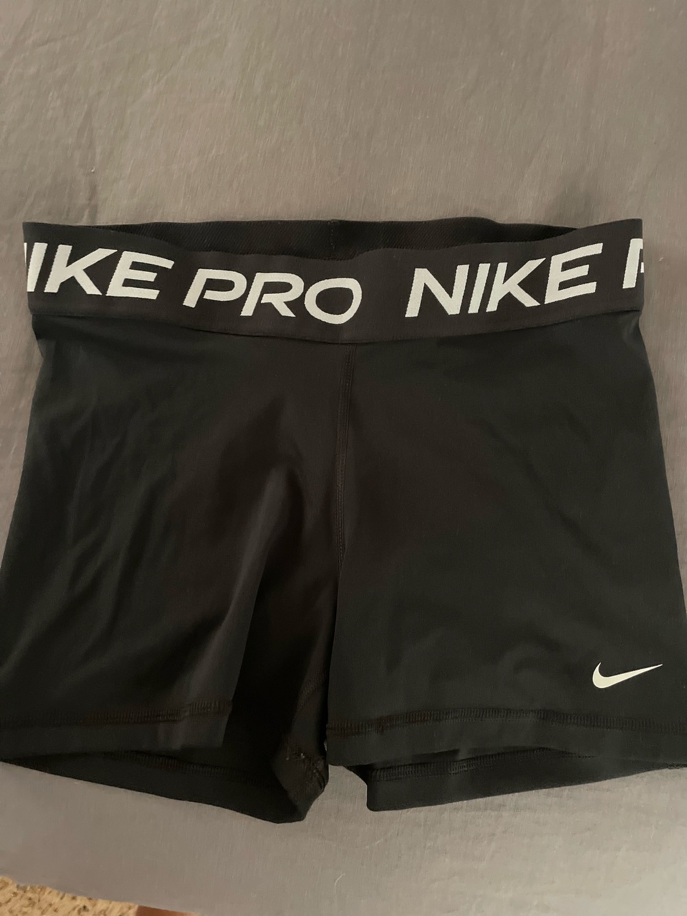 Nike Black Pro Compression Shorts with White Logo